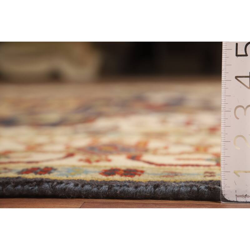 Charcoal Gray Heriz Serapi Indian Area Rug Handmade Wool Carpet - 7'10"x 9'11"