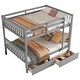 preview thumbnail 20 of 20, Elegance Full over Full Wood Bunk Bed with Convertible into 2 Full Beds with 2 Drawers, Ladder and Safety Guardrails