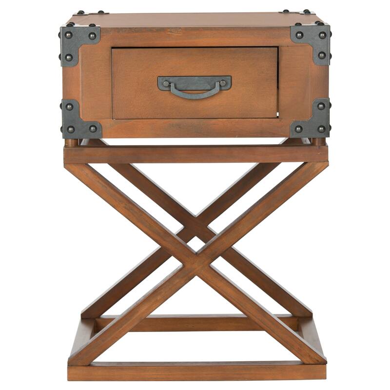 SAFAVIEH Clyda Grey Wash Accent Table - 18.9" x 15" x 25.6" - 18.9" x 15" x 25.6" - 19Wx15Dx26H - Brown