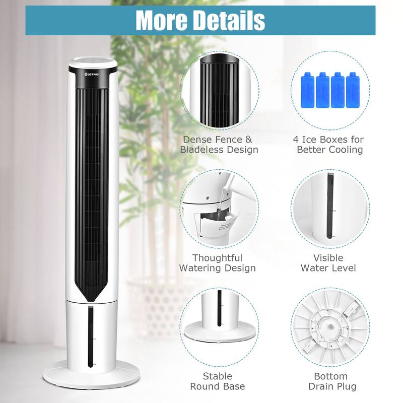Costway 41'' Evaporative Air Cooler Quiet Cooling Oscillating Fan with - See Details