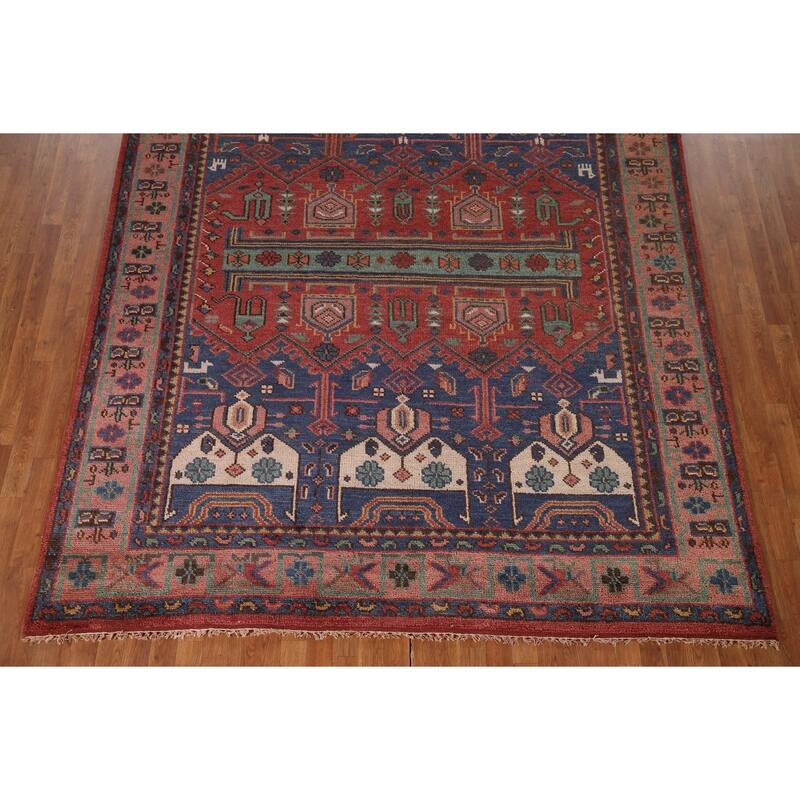 Geometric Sirjan Oriental Area Rug Handmade Wool Carpet - 8'0"x 10'2"