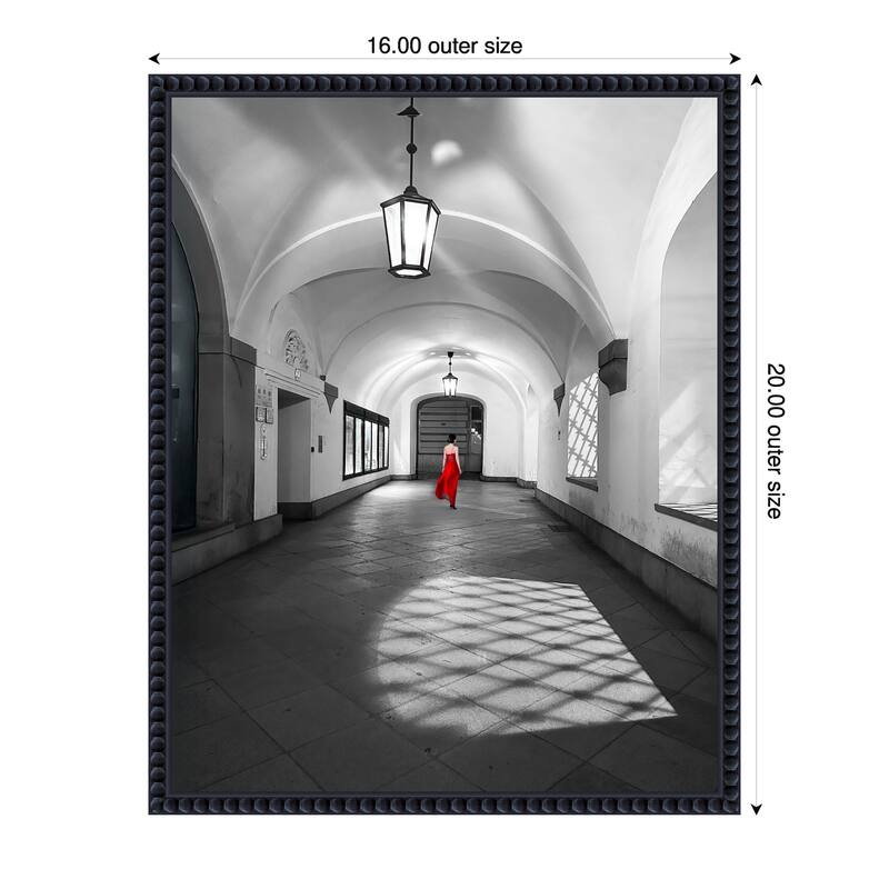 Shadows and a Red Dress by Patty Rong Zhang Framed Canvas Wall Art Print - 16 x 20 in