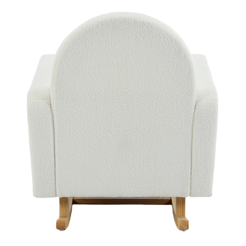 Accent Rocking Chair with Pillow, Ultimate Comfort for Your Home, Teddy Velvet