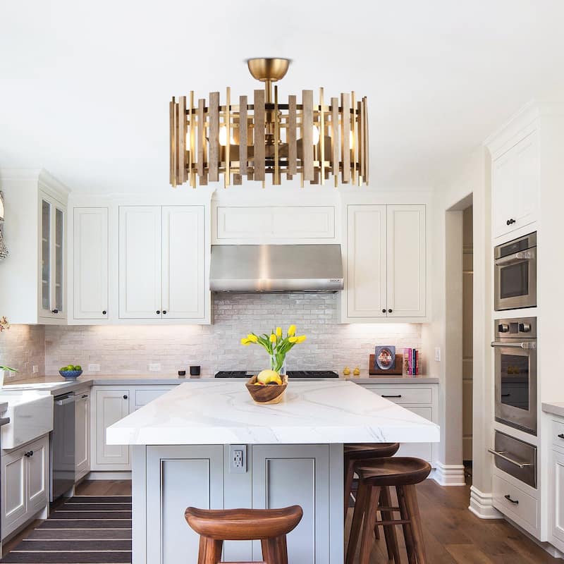 Ceiling Fan 31" Perimost 3-Blade Downrod Mount Gold LED