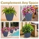 preview thumbnail 8 of 25, Sunnydaze Anjelica Polyresin Outdoor Flowerpot Planter - 24" - Slate
