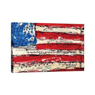 iCanvas "Oh Say American Flag" by Elexa Bancroft Canvas Print