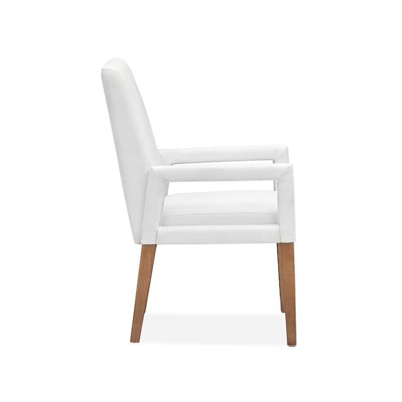 Magnussen Home Lindon Belgian Wheat White Upholstered Arm Chair Two Pack - 23.75''W x 24.13''D x 37.25''H