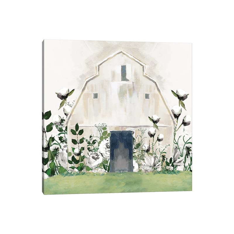 iCanvas "White Floral Barn" by White Ladder Canvas Print