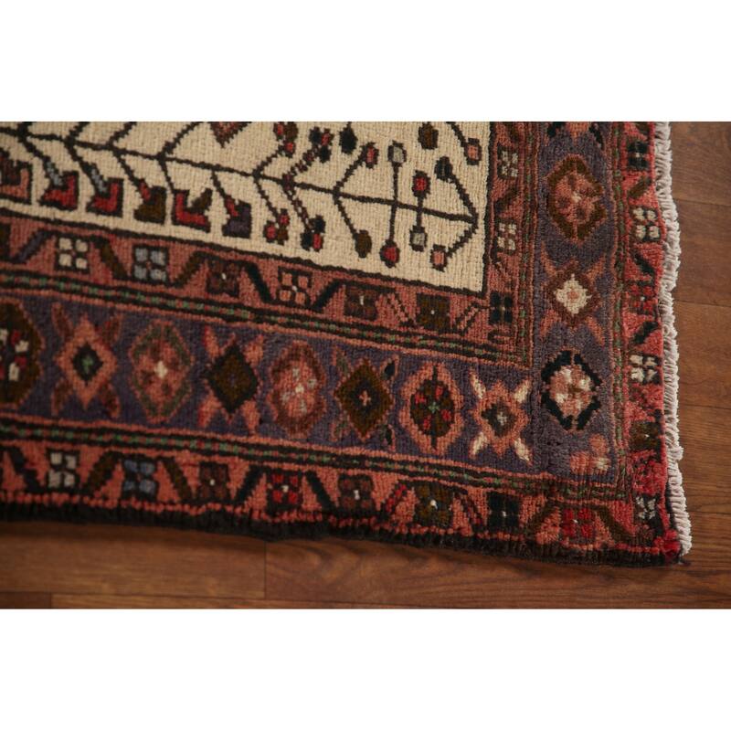 Geometric Heriz Persian Vintage Runner Rug Handmade Wool Carpet - 3'1"x 10'8"