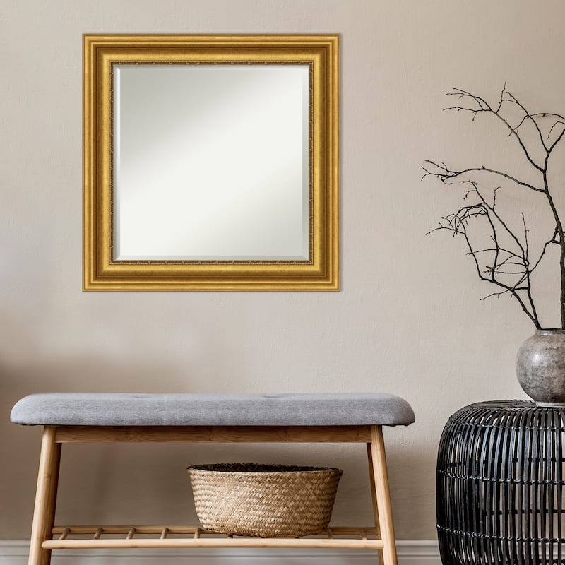 Beveled Bathroom Wall Mirror - Parlor Gold Frame