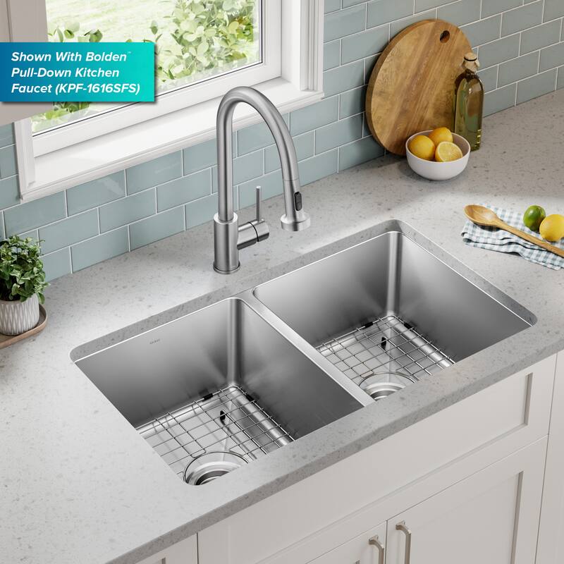 KRAUS Fairlane Undermount 18 Gauge Stainless Steel Kitchen Sink