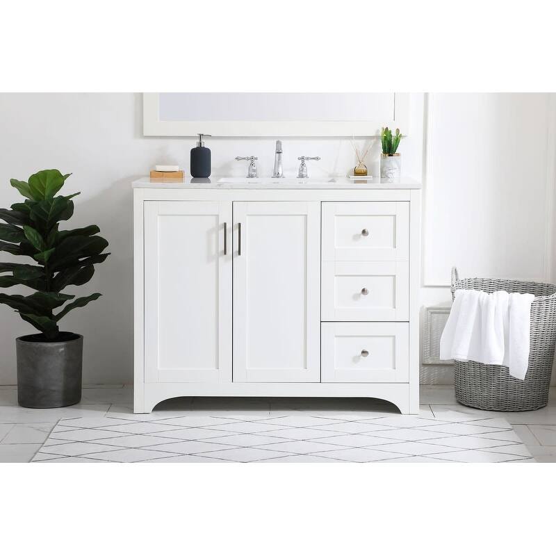 Elegant Lighting VF17042 Moore 42" Free Standing Single Basin Vanity