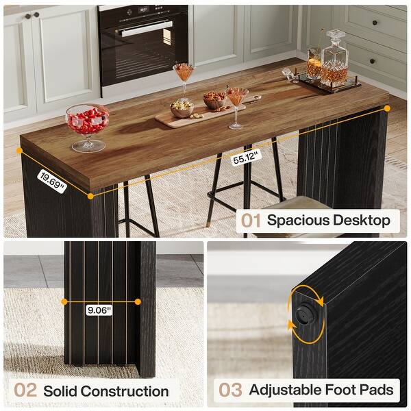 Home Bar Unit, 55.12-Inch Bar Table