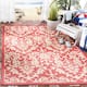 SAFAVIEH Courtyard Bettylou Indoor/ Outdoor Damask Area Rug - 2'7" x 5' - Red/Natural