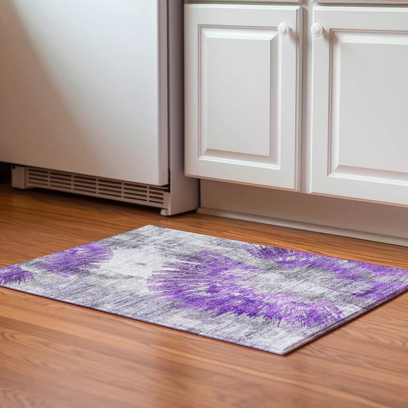 Premium Washable Super Soft Modern Burst Mayfield Rug - Purple - 1' 8" x 2' 6" - Rectangle