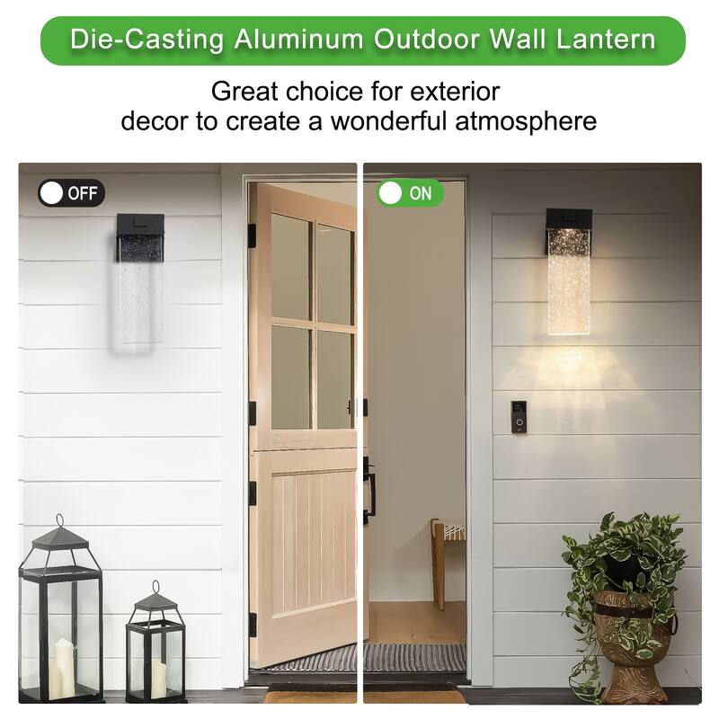 Anmytek Outdoor Waterproof LED Crystal Wall Lamp 2 Pack 12W Exterior Light Fixture