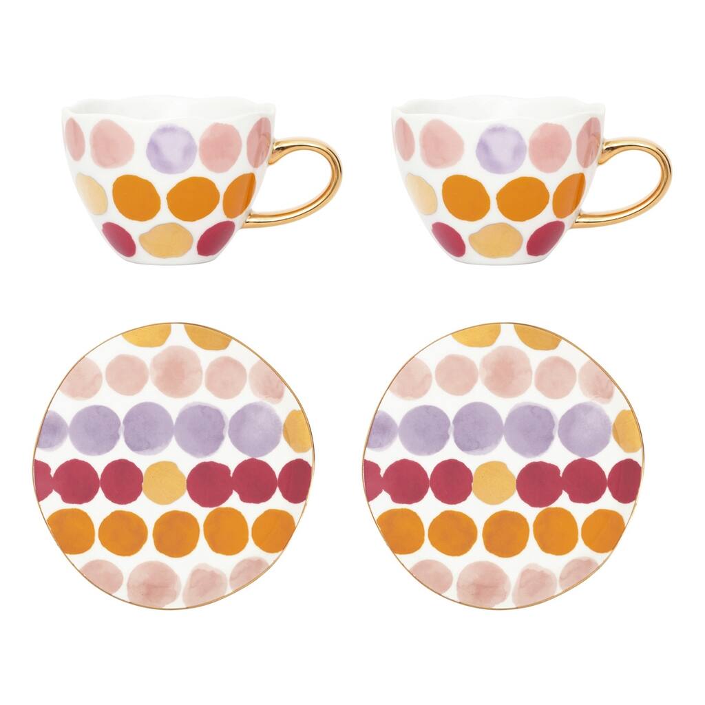 Good Morning Cup Cappuccino/Tea & Plate Joyful A, set of 4