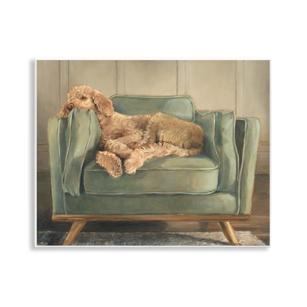 slide 2 of 7, Stupell Labradoodle Lounging on Sofa Wall Plaque Art Design By Ethan Harper 14 x 11