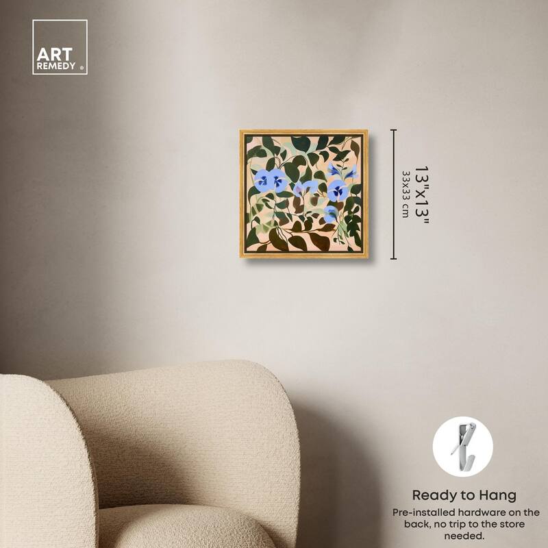 Naive Blue Flowers Canvas by Art Remedy