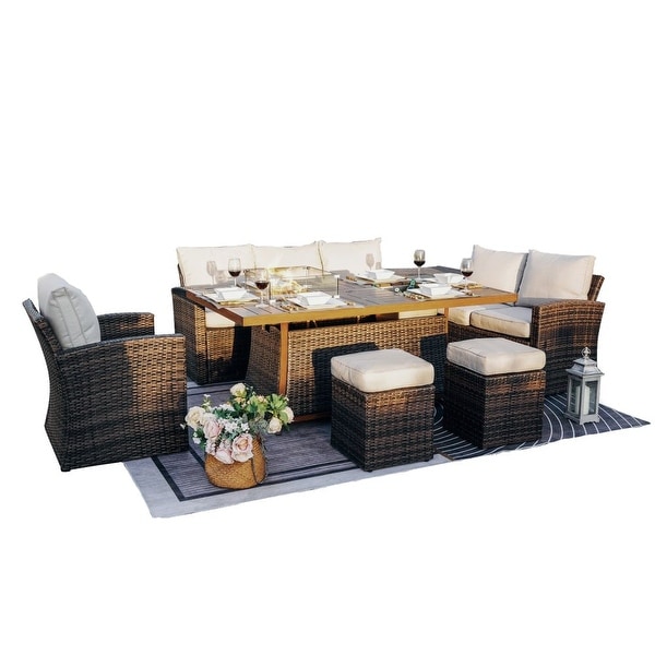 Rattan sofa set with ice outlet bucket
