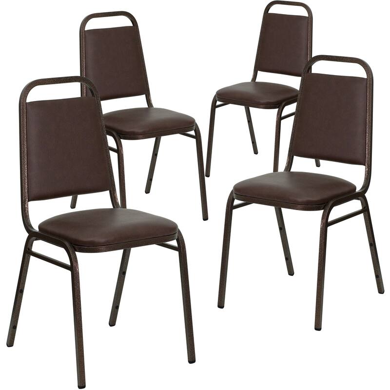 4 Pack Trapezoidal Back Stacking Banquet Chair - 20.25"D x 17.5"W x 34"H