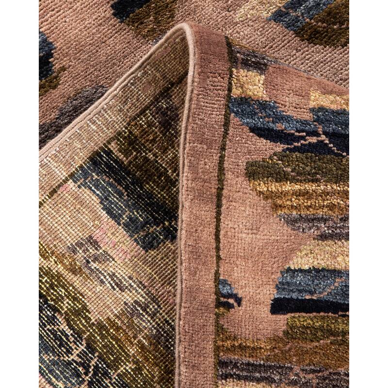 Overton Hand Knotted Wool Contemporary Abstract Beige Area Rug - 4' x 6'