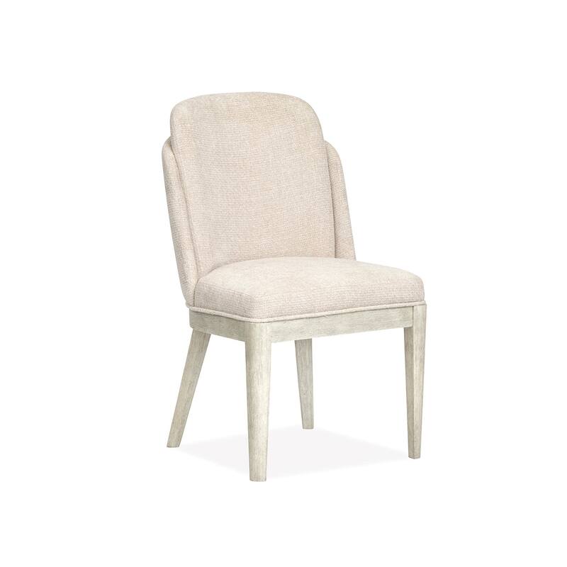 Magnussen Home Lorelei Misty Cloud Upholstered Host Chair Two Pack - 20.38''W x 24.75''D x 34.75''H - Set of 2 - 20.38''W x 24.75''D x 34.75''H - Misty Cloud - Dining Height