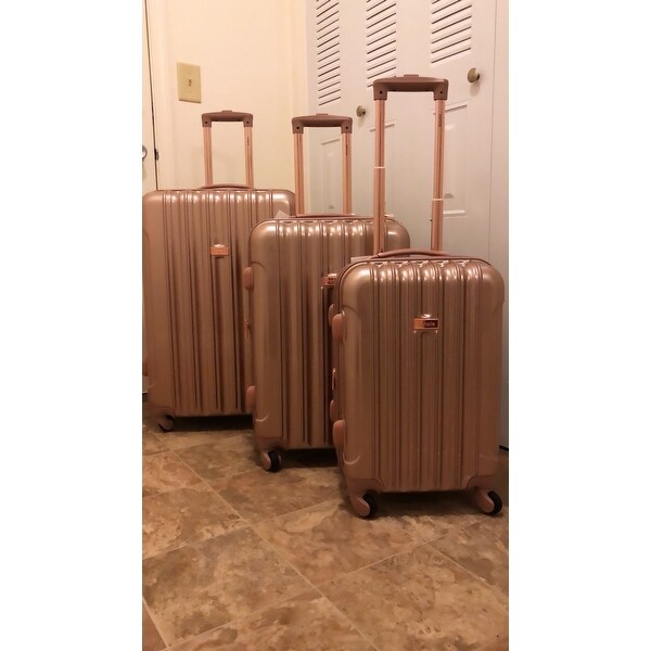 kensie rose gold carry on