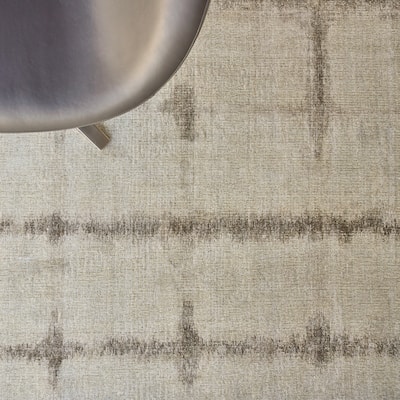 EXQUISITE RUGS Chroma Hand-loomed Wool/Bamboo Silk Beige/Brown Area Rug.