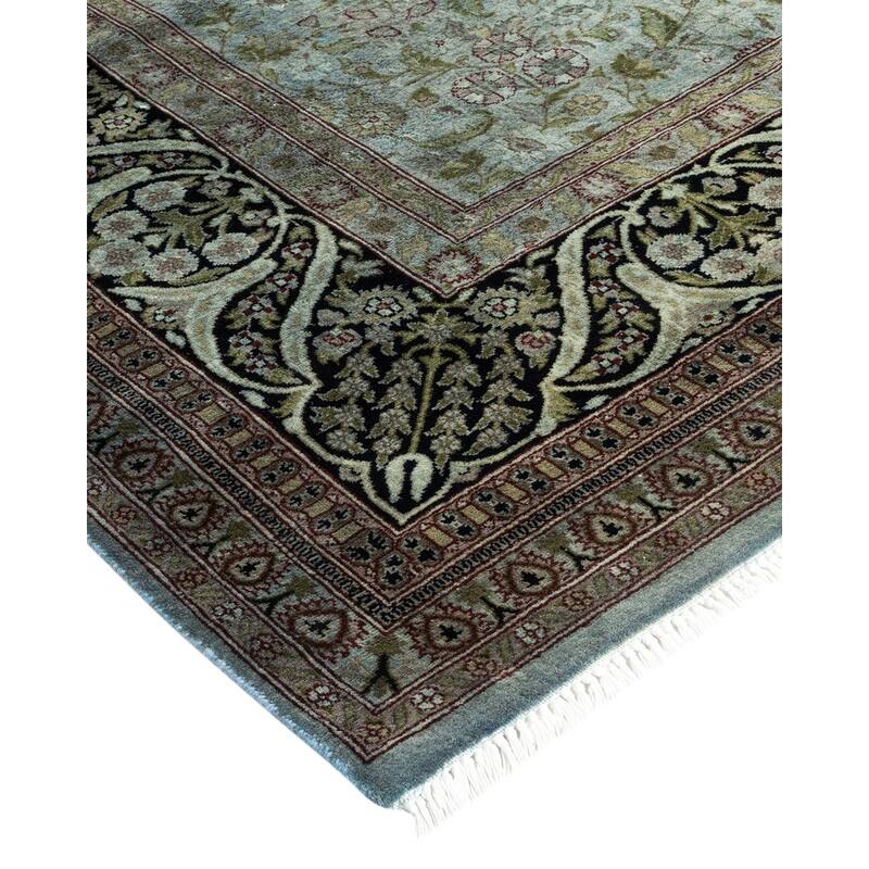 Overton Hand Knotted Wool Vintage Inspired Modern Contemporary Overdyed Gray Area Rug - 6' 3" x 9' 1"
