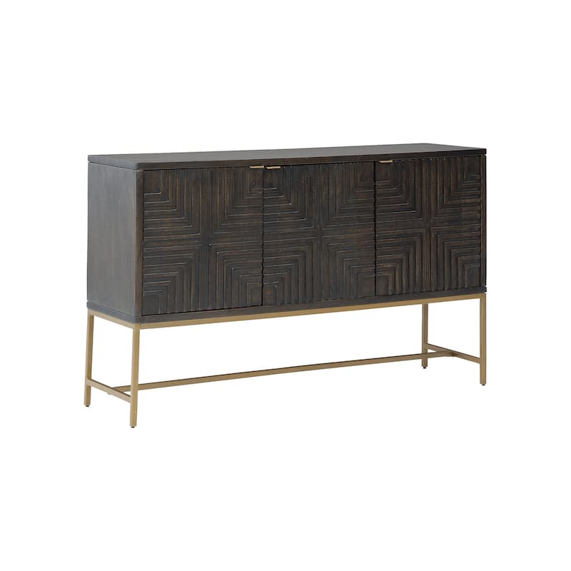 Elinmore Brown/Gold Accent Cabinet - 58"W x 16"D x 37"H