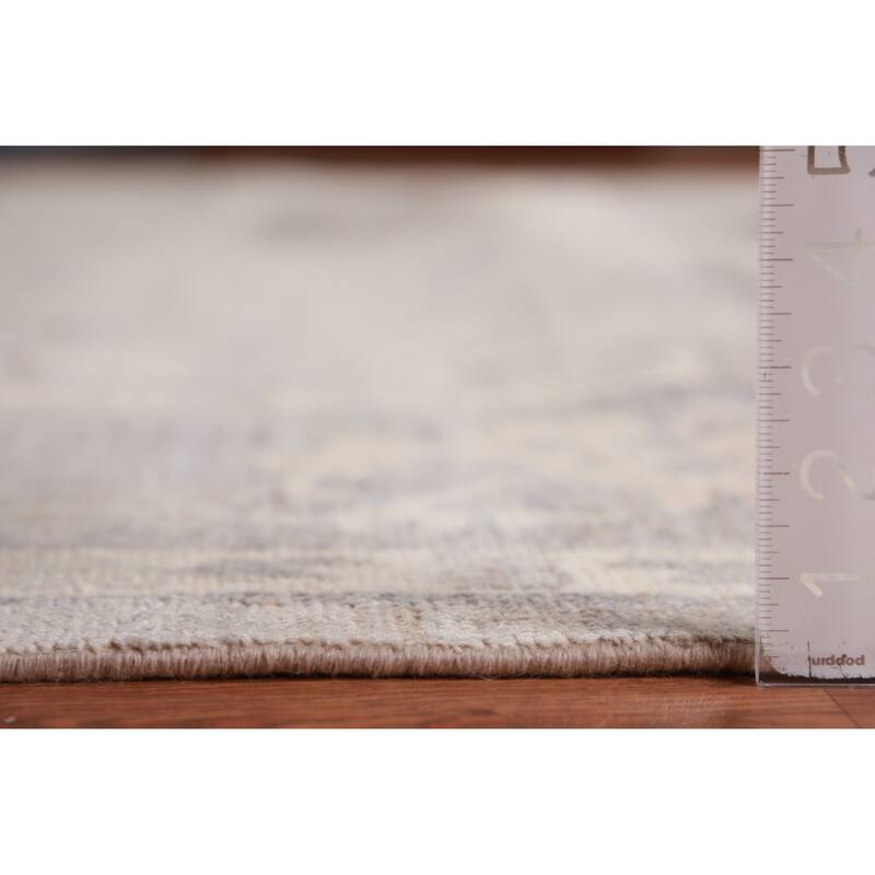 Hand Knotted Oriental 100% Wool Carpet Transitional All-Over Beige & Ivories Oushak Area Rug - 12' 1'' X 9' 1''