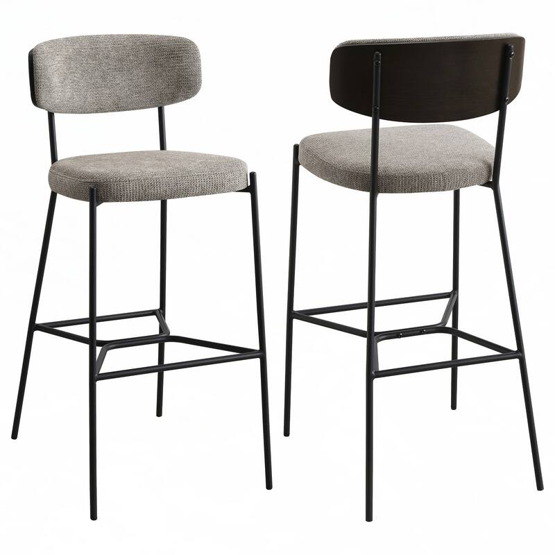 Light Brown Pub Height Bar Stool (Set of 2)