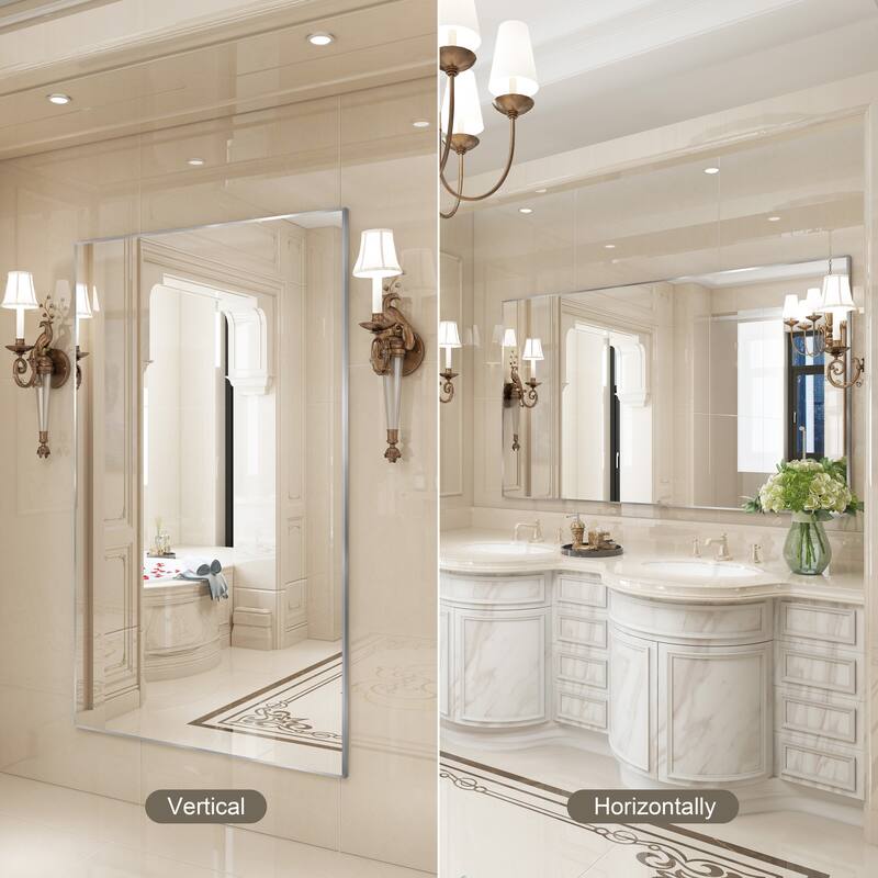 QuivaraView Wall Mounted Aluminum Frame Bathroom Vanity Mirror