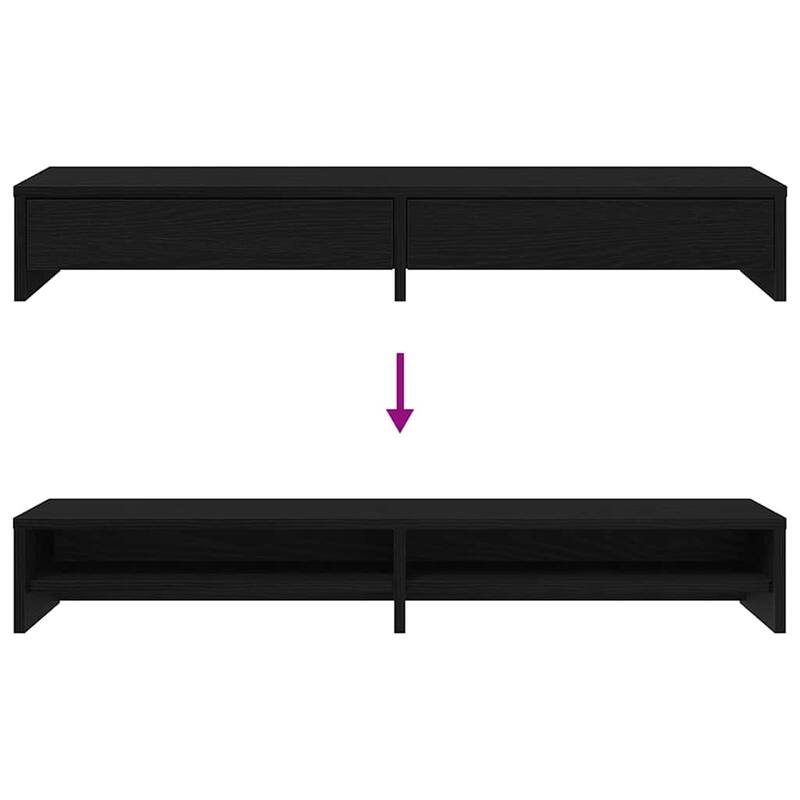 vidaXL Monitor Stand with Drawers Engineered Wood