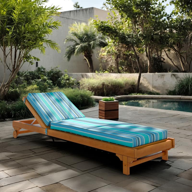 California Umbrella Outdoor Chaise Lounge Cushion, 24" x 78", Memory Foam, Sunbrella Fabric - Dolce Oasis