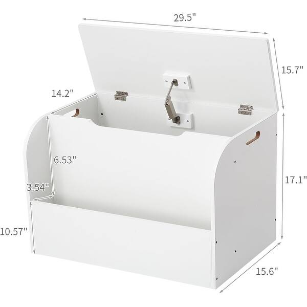 GIMMYFIVE Kids Toy Chest & Storage Organizer with Front Bookshelf
