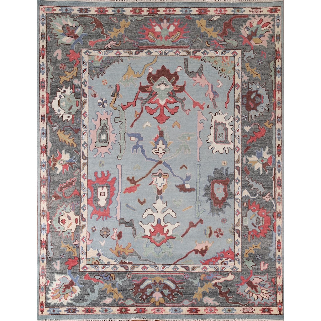 Oushak Area Rug Hand-Knotted Transitional Wool Carpet - 8'2"x 9'10"
