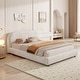 preview thumbnail 50 of 94, Upholstered Platform Bed with Curve-Shaped Design Headboard