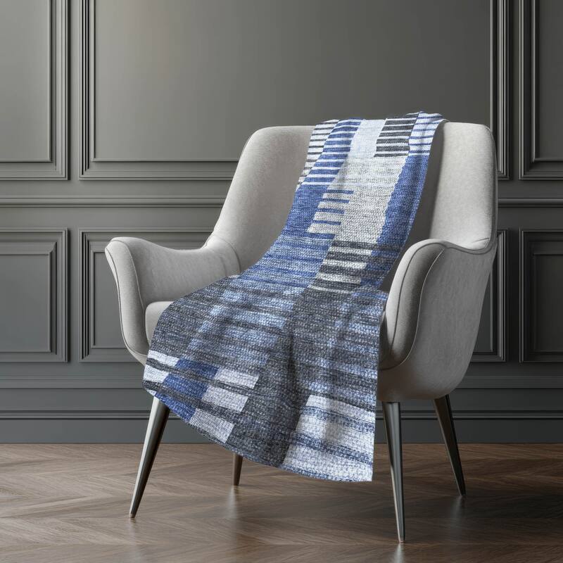 Premium Machine Washable Contemporary Sherpa Throw Blanket