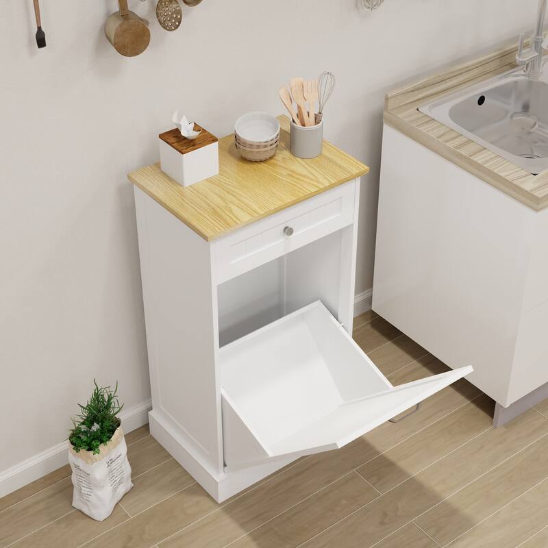 One Drawers and One-Compartment Tilt-Out Trash Cabinet Kitchen Trash Cabinet, suitable for Kitchen