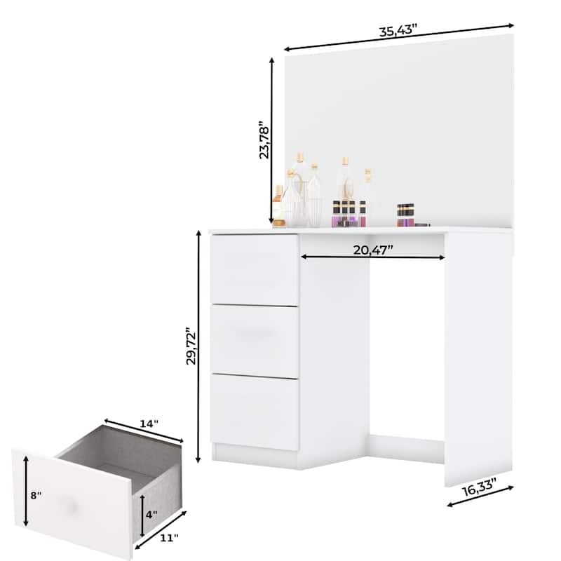 Boahaus Black Kids & Teen Makeup Vanity Table