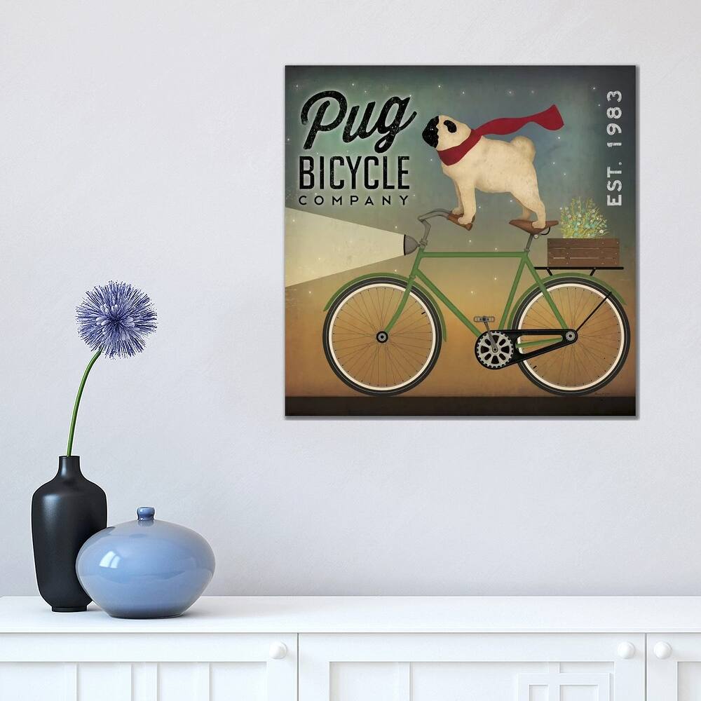 iCanvas "Pug Bicycle Co." by Ryan Fowler Canvas Print