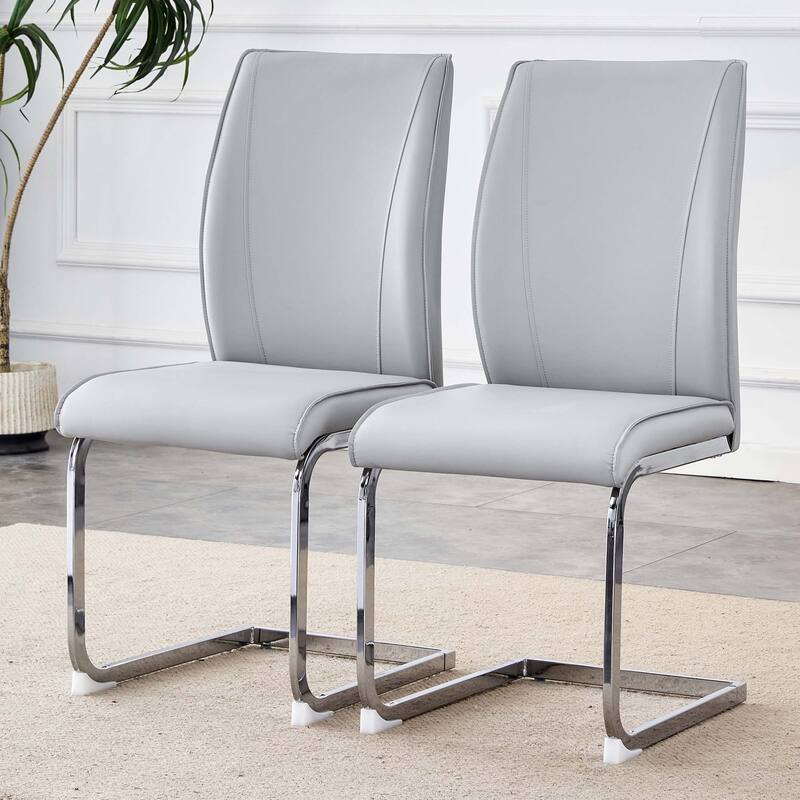 Set of 2 PU Material High Resilience Dining Chair