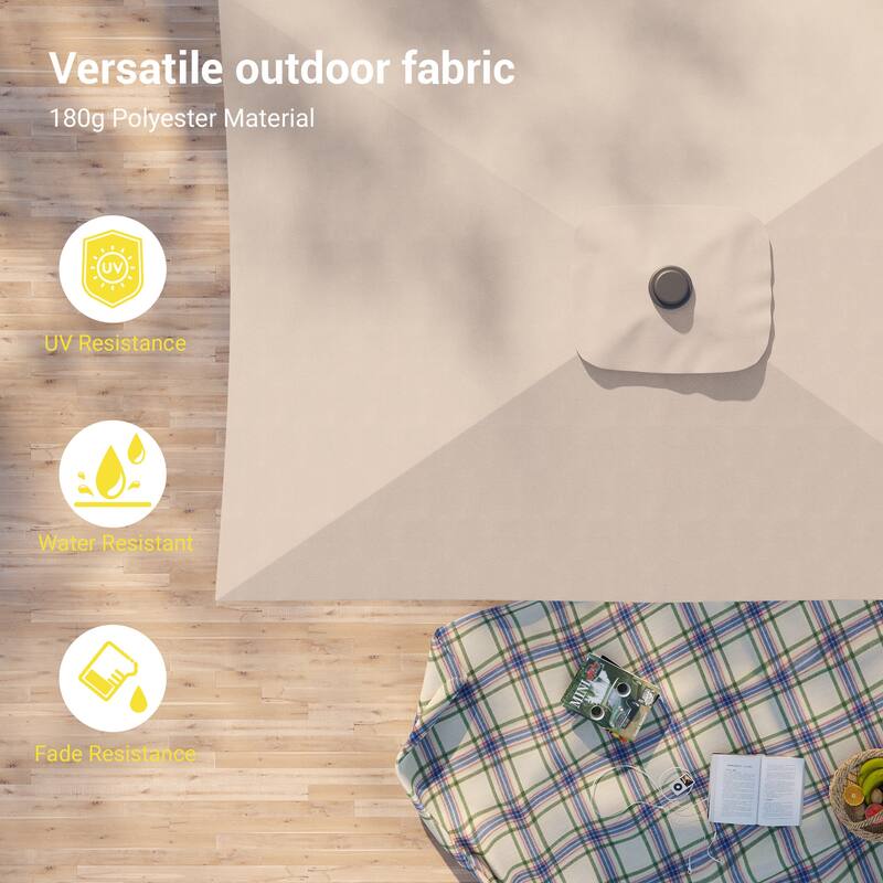 BONOSUKI 6x9FT Patio Market Umbrellas Table Umbrella with Tilt Button
