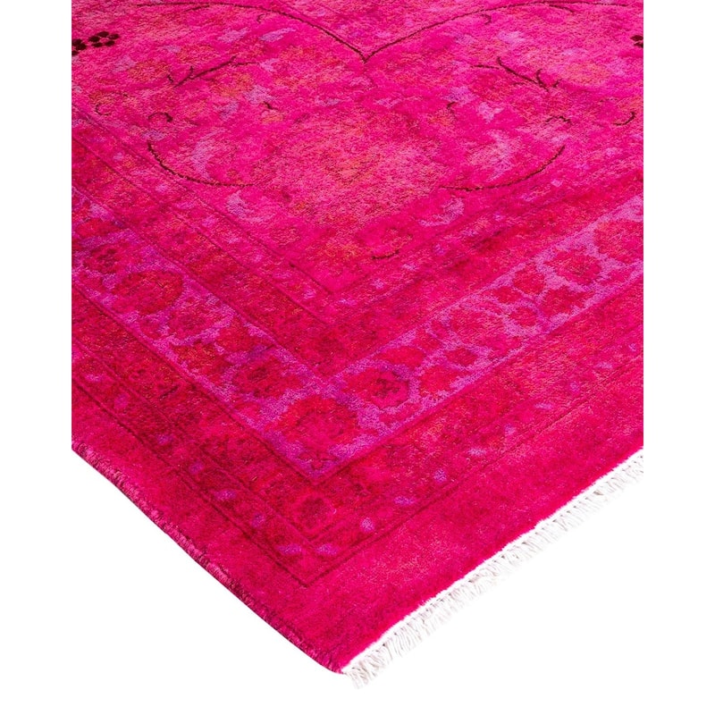 Overdyed, One-of-a-Kind Hand-Knotted Area Rug - Pink - 10' 1" x 17' 6"