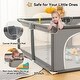 preview thumbnail 3 of 5, Infant 79"x79" 4-Panel Baby Playpen Spacious & Secure Foldable Playard Grey