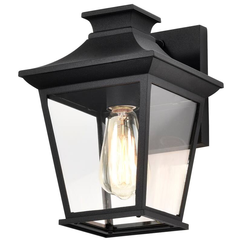 Jasper Outdoor Small Wall Light Matte Black Finish Clear Glass - Matte Black