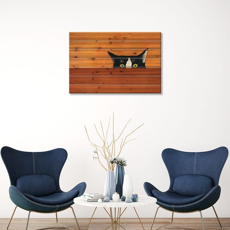 You'Re Being Watched Print On Wood by Jamie Morath - Multi-Color