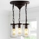 preview thumbnail 1 of 6, Gaines 11" 3-Light Farmhouse Industrial Iron Mason Jar LED Semi Flush Mount, Oil Rubbed Bronze by JONATHAN Y